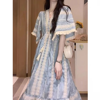 波西米亚复古高级感度假长裙穿搭