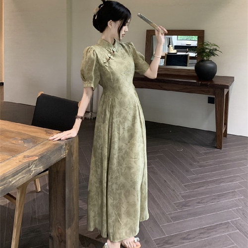 新中式复古国风立领旗袍裙子穿搭