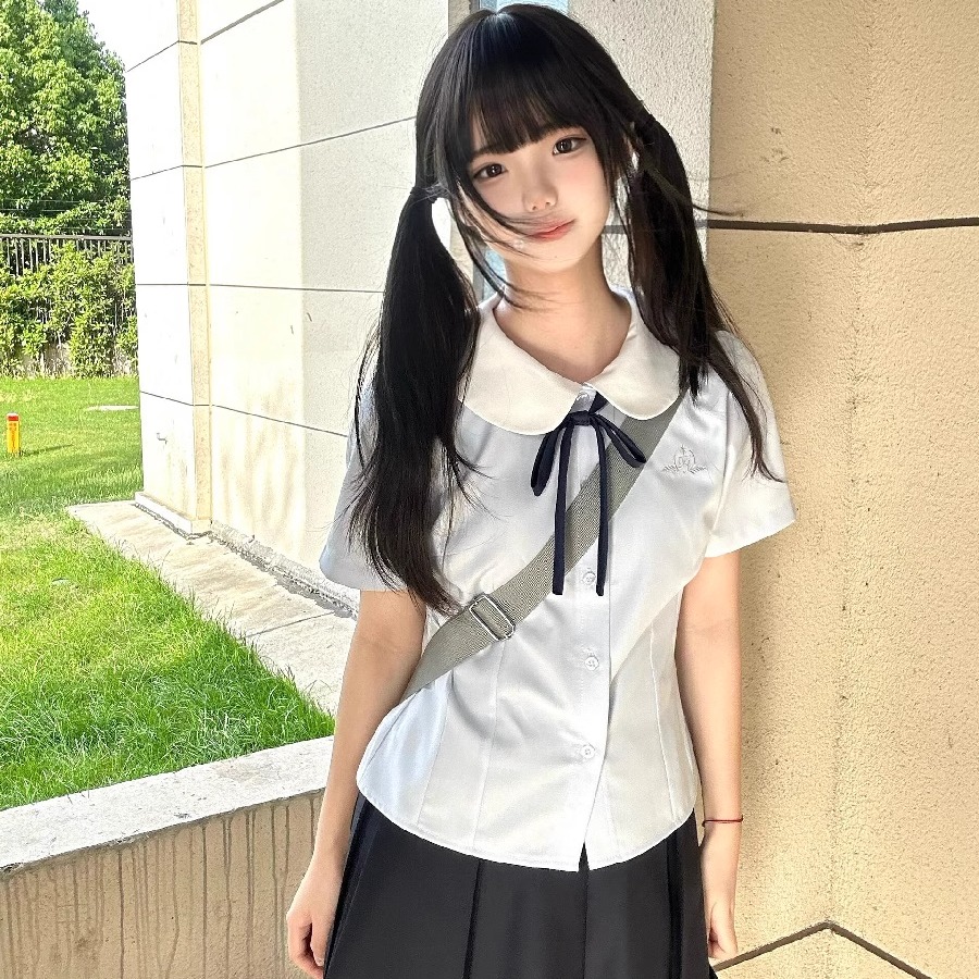 日系奶乖学院风衬衫半身裙jk制服