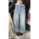 P;ATFORM93310冬款 新品 宽松时尚 高腰水洗复合牛仔弯刀裤