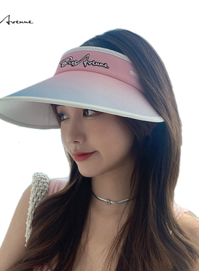 Bure Avenue渐变空顶帽子春夏季防紫外线太阳帽户外遮阳潮显脸小