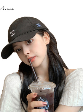 Bure Avenue鸭舌帽夏季潮人街头时尚防晒遮阳刺绣字母棒球帽子女
