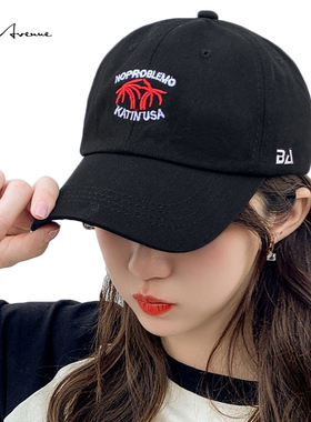 Bure Avenue简约风格鸭舌帽街头复古软顶弯檐帽棒球帽椰子树帽子