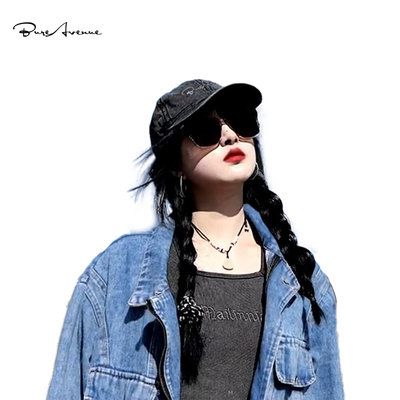 Bure Avenue棒球帽女夏季网红帽子户外休闲潮软顶夏季做旧鸭舌帽
