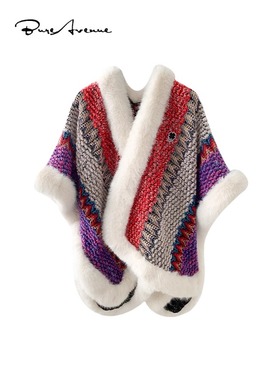 【官方正品】Bure Avenue丽江川藏旅游披肩秋冬民族风毛领披风女