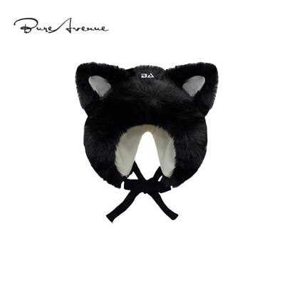 【官方正品】Bure Avenue小猫耳朵护耳雷锋帽加绒加厚绑带毛线帽