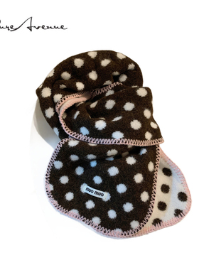 Bure Avenue双面波点软糯毛绒针织围巾秋冬保暖学生防寒护颈围脖