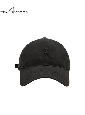 【正品现货】Bure Avenue字母7刺绣软顶棒球帽子夏逛街鸭舌帽男女