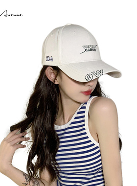 Bure Avenue硬顶帽子刺绣字母鸭舌帽夏天简约百搭遮阳棒球帽男潮