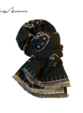 Bure Avenue  Kitty猫双面围巾秋冬季可爱加厚保暖氛围感围脖披肩