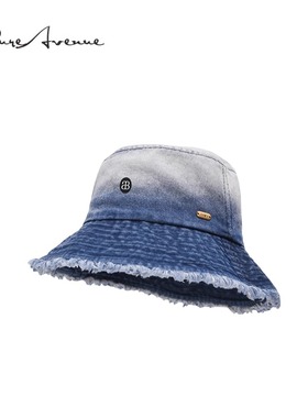 【正品现货】Bure Avenue渐变毛边水洗牛仔渔夫帽遮阳防晒水桶帽