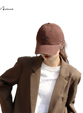 Bure Avenue棒球帽时尚复古软顶鸭舌帽男高品质水洗棉户外遮阳帽