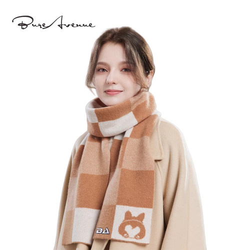 正品Bure Avenue纯羊毛围巾女秋冬季保暖围脖生日圣诞新年礼物