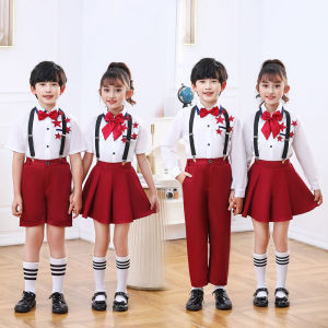 儿童大合唱演出服幼儿园校园风中小学生诗朗诵爱国红歌主持人礼服