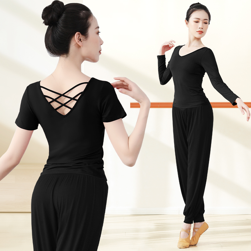 舞蹈服女形体宽松灯笼裤莫代尔上衣夏季现代舞中国舞套装练功服