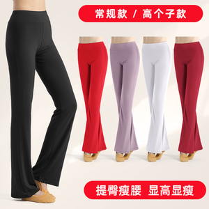 广场舞服装舞蹈裤女微喇裤子中国舞练功服黑色加绒秋冬跳舞长裤