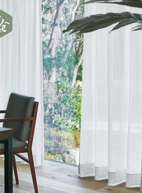 帘仓贝特美简约精织纱帘透光不透人防晒隔热客厅阳台加厚白色窗纱