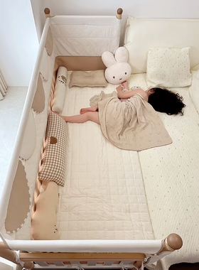 newber纽贝尔婴儿拼接床实木儿童床边加宽床边床宝宝大人可睡神器