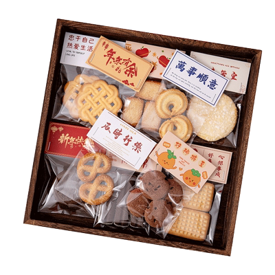 卡通新年卡头曲奇糖霜饼干玛德琳