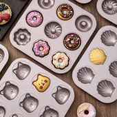 卡通12连网红黄油年糕蛋糕模具甜甜圈6纸杯马芬烤箱用DIY烘培家用