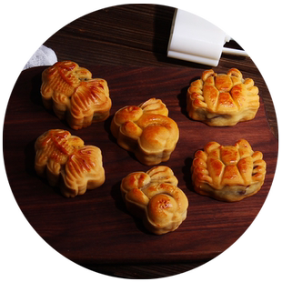 玉兔螃蟹月饼模具家用套装做绿豆糕的冰皮不粘手压式烘焙点心压花