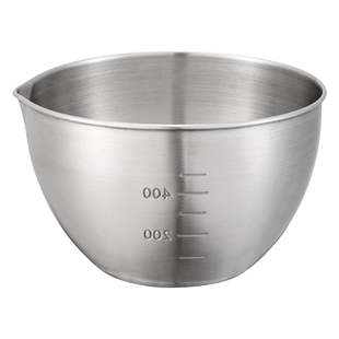 304不锈钢带刻度打蛋盆水果沙拉料理碗 尖嘴引流量杯耐热搅拌分料