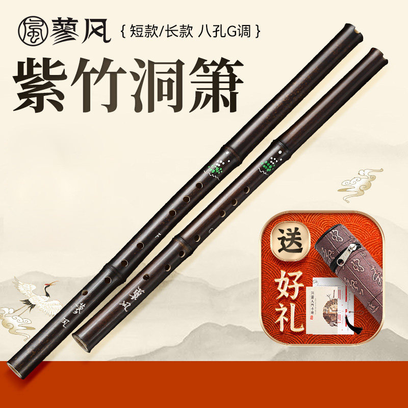 八孔G调紫竹洞箫初学者长箫专业演奏级8孔F短萧紫竹箫笛民族乐器