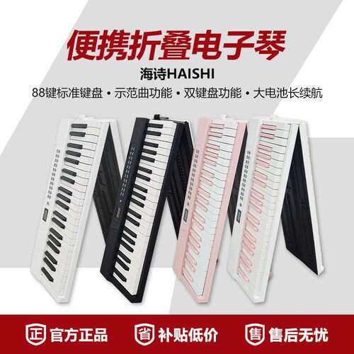 海诗haishi-Y201电子琴初学者便携电子琴专业考级智能可折叠88键