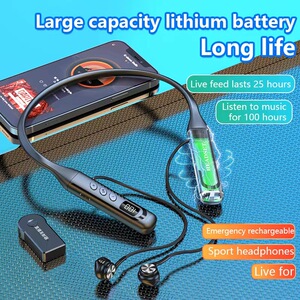 网红直播带货无线监听耳机2.0发射器运动蓝牙5.3版本运动挂脖耳机