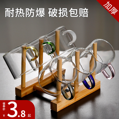 加厚耐热玻璃品茗杯子透明小茶杯