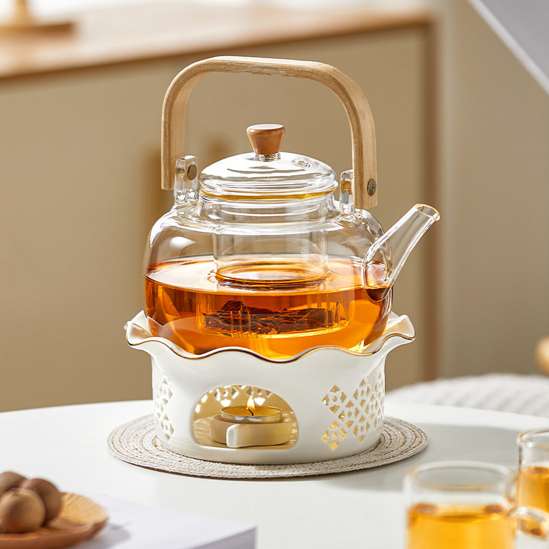 温茶炉蜡烛加热煮茶壶2025新款家用加厚陶瓷煮茶炉玻璃花茶壶套装