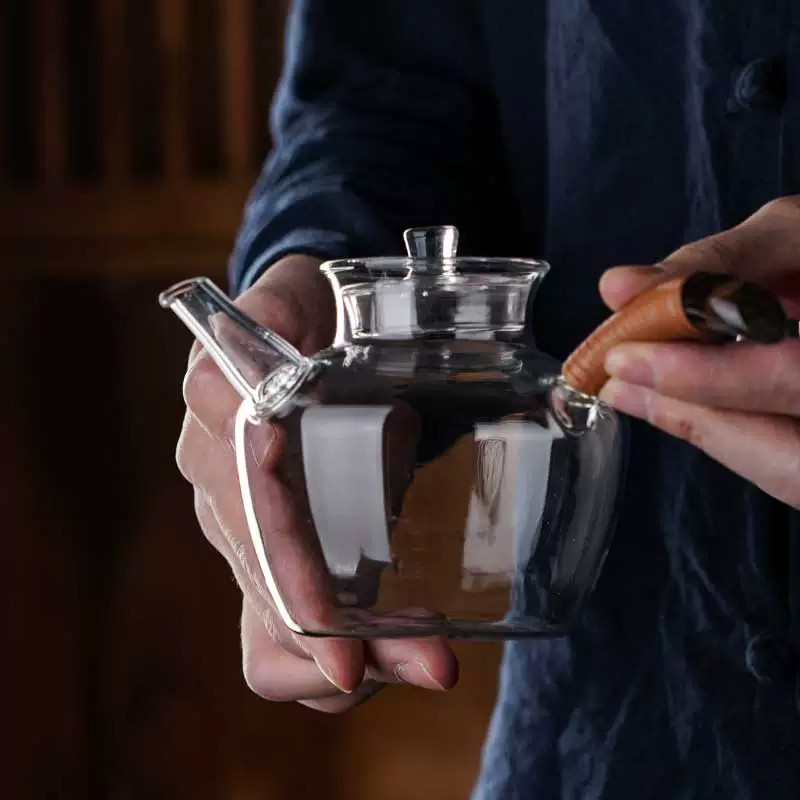 高颜值透明玻璃茶壶防烫手泡茶具
