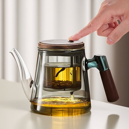 玻璃飘逸杯2025新款一键茶水分离泡茶壶加厚耐高温家用煮茶壶单壶