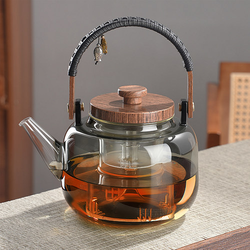 2025新款围炉玻璃煮茶壶泡茶提梁壶可明火加厚耐高温电陶炉烧水壶