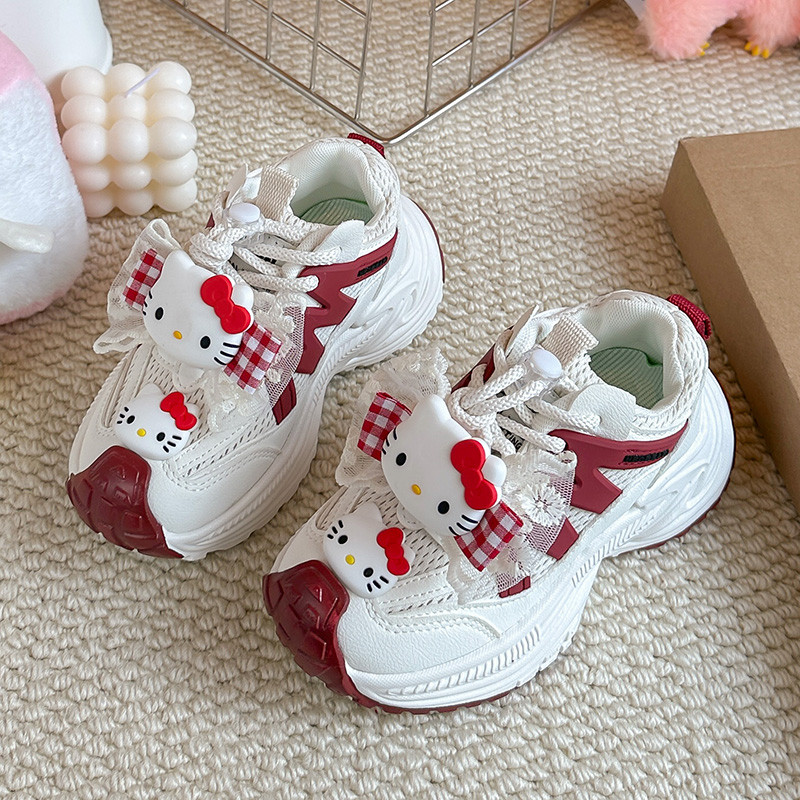 女童凯蒂猫运动鞋2026春季新款中大童网面透气防滑休闲鞋儿童鞋子