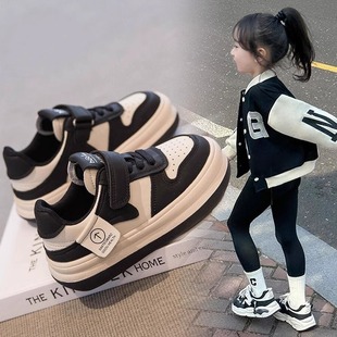 中大童低帮女孩学生白色板鞋 女童鞋 儿童运动小白鞋 新款 子2025春季