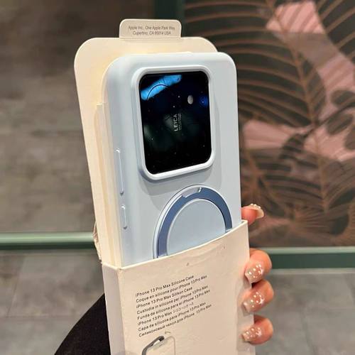 适用小米17Pro手机壳360旋转支架15外壳液态硅胶14防指纹新款17Promax简约13全包防摔vivoX200pro肤感软耐脏