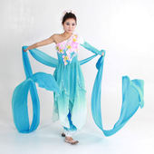 甩绸舞蹈彩绸彩带飞天舞七彩长绸飘带敦煌水袖 天女散花戏剧李玉刚