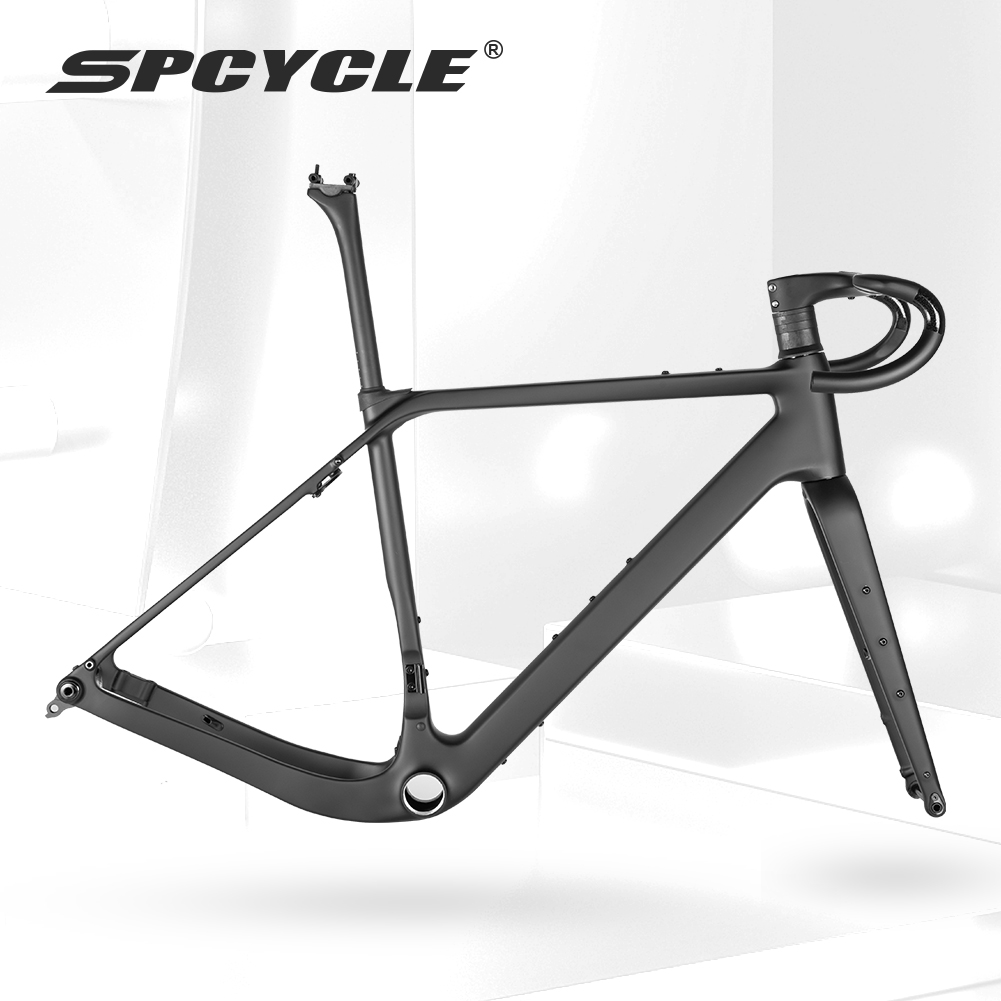 Spcycle G058全内走线碳纤维砾石车架舒适几何长途瓜车架含一体把