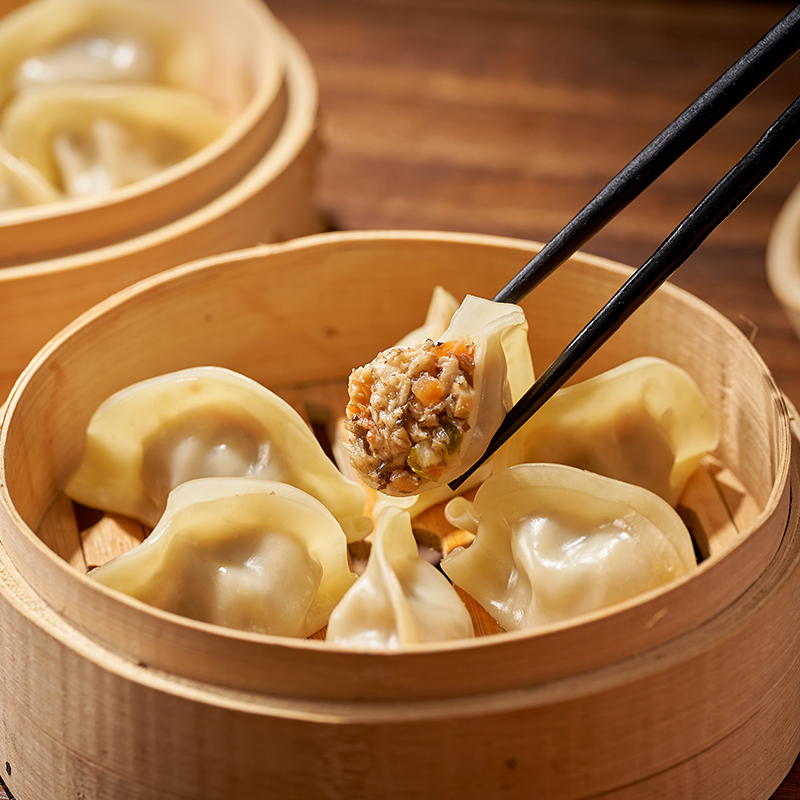 素天下纯素水饺猴菇素饺香菇青菜素食早餐蒸煎饺饺子不含五辛佛家