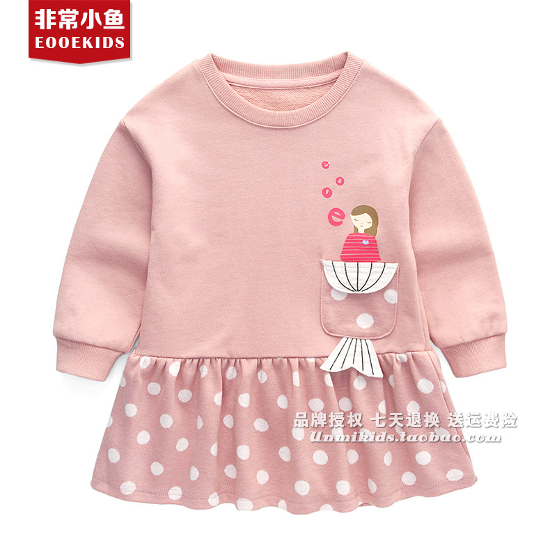 女童时尚纯棉长袖裙衫