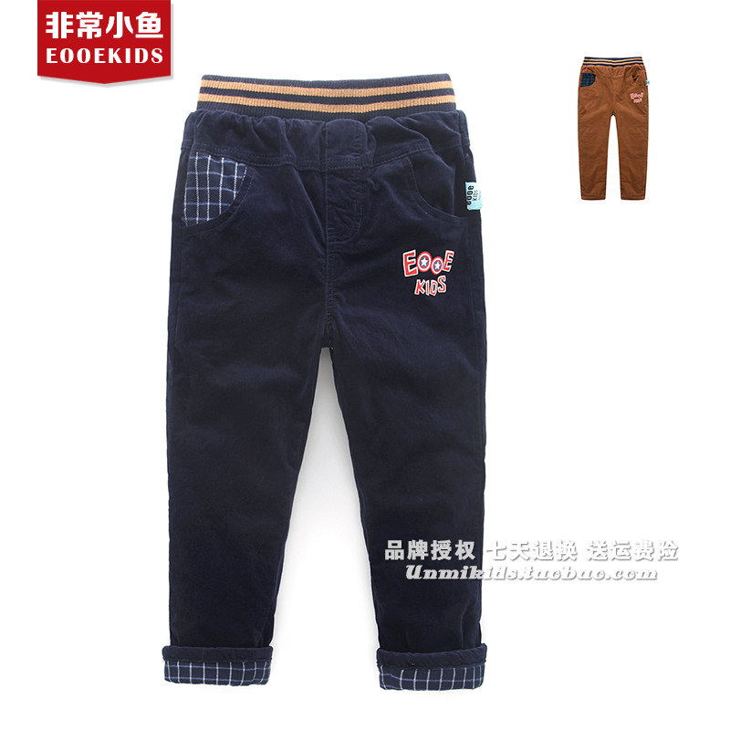 非常小鱼男童灯芯绒棉裤