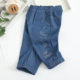 皮筋中裤 非常小鱼81276女童新款 柔软牛仔裤 七分裤 夏装 百搭薄款