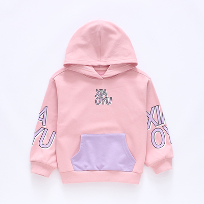 非常小鱼62783秋季新女童针织套头休闲百搭洋气连帽卫衣儿童外套