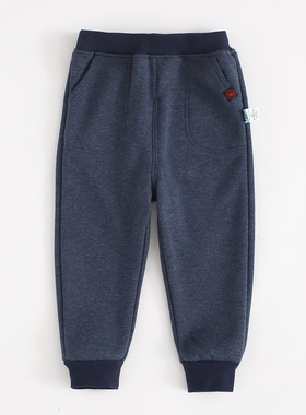 非常小鱼81704新款男童深秋冬装一体绒针织中童休闲长裤儿童冬季