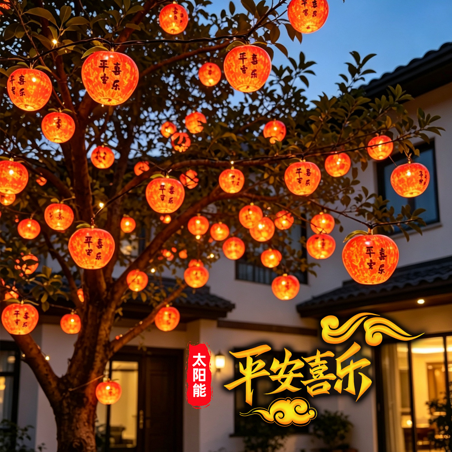 太阳能彩灯闪灯串灯户外庭院布置