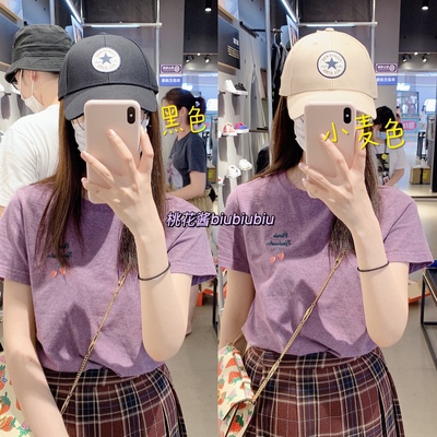 CONVERSE匡威樱花粉和花粉色经典棒球帽运动帽子10005221-A17