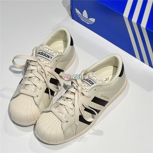 Adidas三叶草26年秋季superstar复古薄底贝壳头休闲鞋KK0422/0421