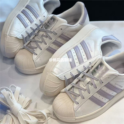 Adidas三叶草25冬SuperstarII低帮星星缝线贝壳头JR6985 JR6984