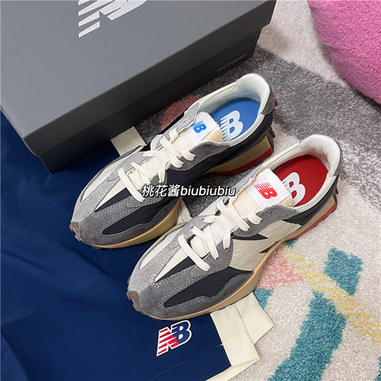 NEW BALANCE/NB327系列鸳鸯做旧老爹鞋男女灰色运动跑步鞋MS327RG